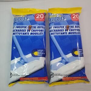 2 Pack SCRUB BUDDIES Wet Sweeper Refill Cloths Fit Swiffer 8"x11.5" (40 Cloths)